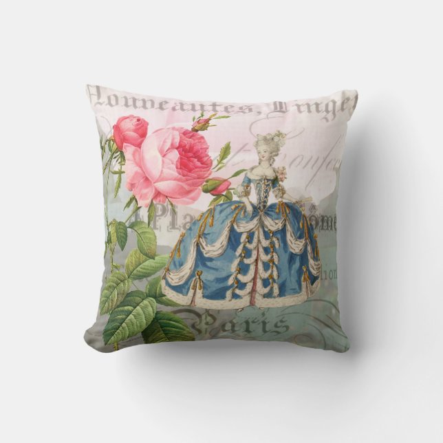 Marie Antoinette französisches Akzent-Wurfs-Kissen Kissen (Vorderseite)