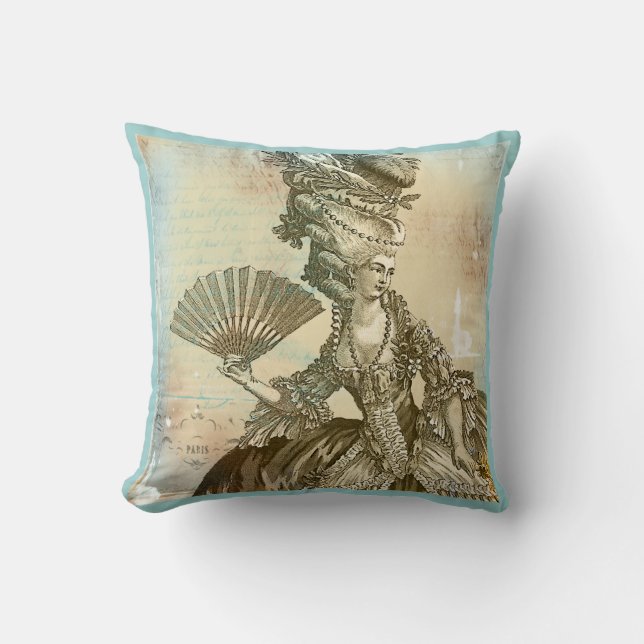 Marie Antoinette französisches Blau u. Kissen (Vorderseite)