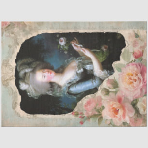 Marie Antoinette French Floral Ephemera Decoupage Seidenpapier