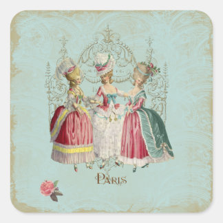 Marie Antoinette French Paris Ladys Quadratischer Aufkleber