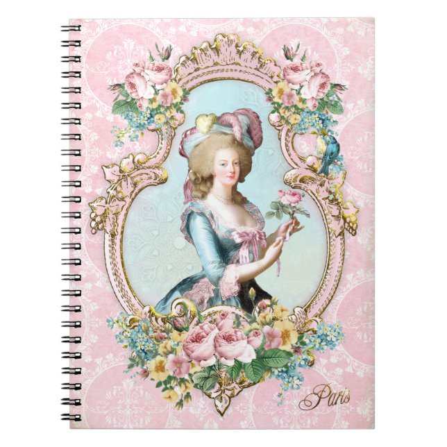 Marie Antoinette,French,Paris,portrait,roses メモ帳 Notizblock (Vorderseite)