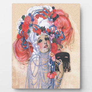 Marie Antoinette Girl Kostüm Beads Feathers Deco Fotoplatte
