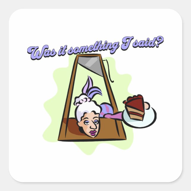 Marie Antoinette im Guillotine Quadratischer Aufkleber (Vorderseite)