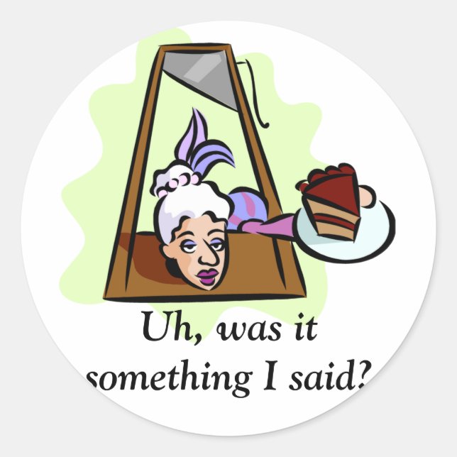 Marie Antoinette im Guillotine Runder Aufkleber (Vorderseite)