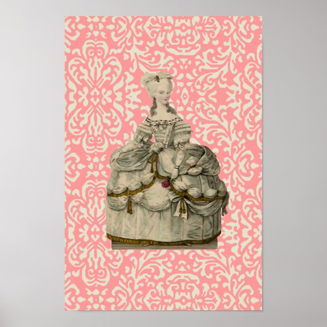 Marie Antoinette in Extravaganz Kleid ~ Poster (Vorne)