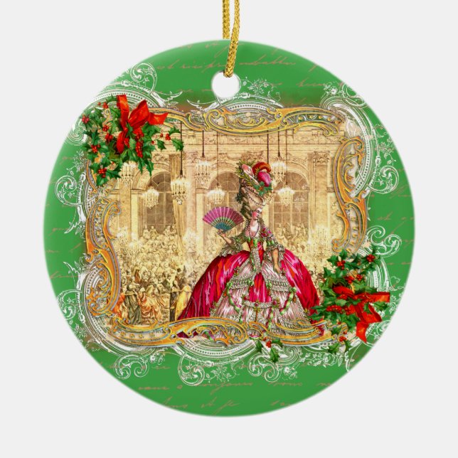 Marie Antoinette in Versailles Weihnachten Keramikornament (Vorne)