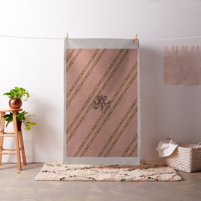 Marie Antoinette initial monogram upholstery linen Stoff (Beispiel)