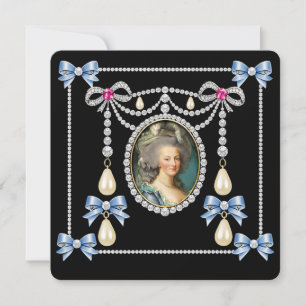 Marie Antoinette inspirierte Karte Königin von Fra