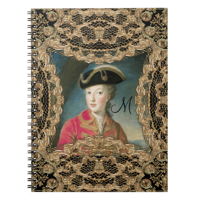 Marie Antoinette Jugend-Barock-Monogramm Notizblock (Vorderseite)