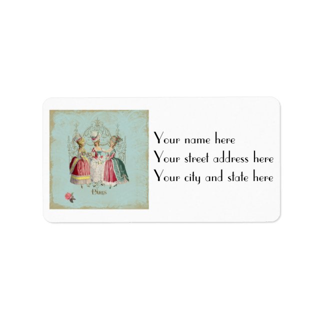 Marie Antoinette Ladys in Wart Adressaufkleber (Vorne)