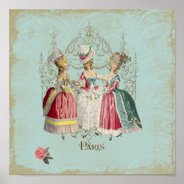 Marie Antoinette Ladys Paris French Print Poster (Vorne)