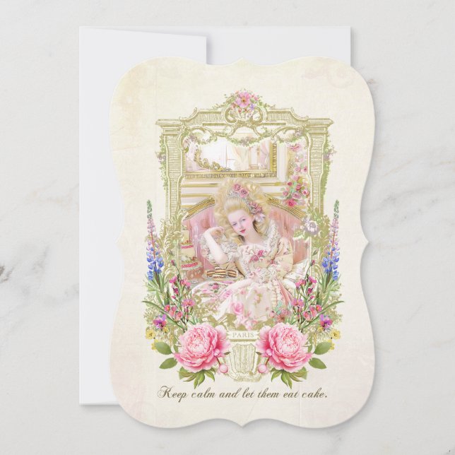Marie Antoinette let them eat cake invitation Einladung (Vorderseite)