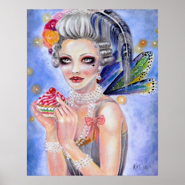 Marie Antoinette Ließ ihnen Cupcake essen Poster (Vorne)
