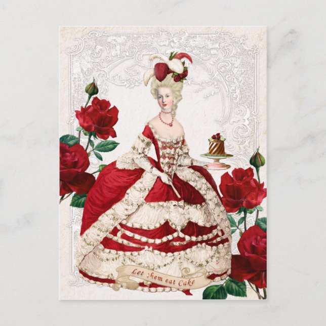 Marie Antoinette Ließ ihnen Kuchen Postcard essen Postkarte (Vorderseite)