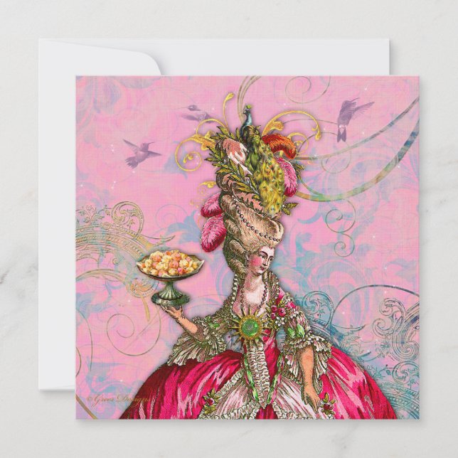 Marie Antoinette Ließ sie zum Kuchen Einladung (Vorderseite)