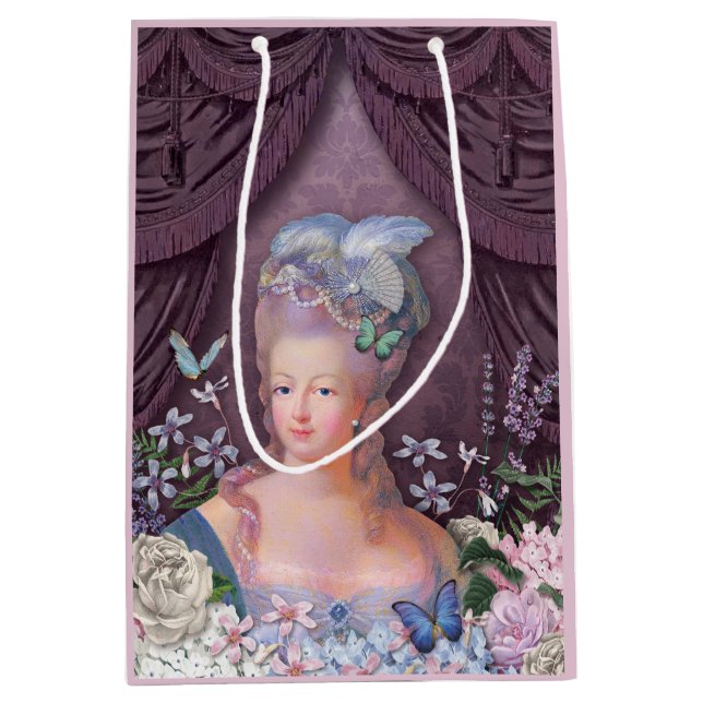 Marie Antoinette lila Blumen Mittlere Geschenktüte (Vorderseite)