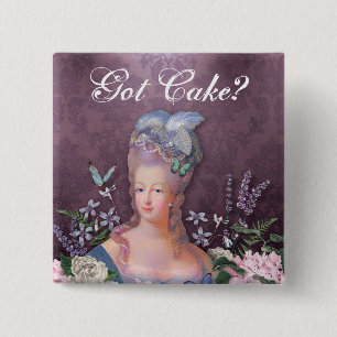 Marie Antoinette lila Blumendamast Button