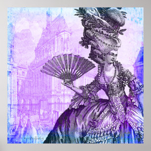 Marie Antoinette lila Dunst-Fahrwerk. Plakat