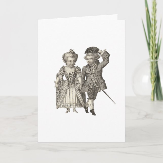 Marie Antoinette Louis XVI Vintage Kostüme Karte (Vorderseite)