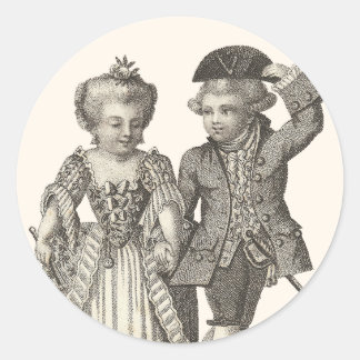 Marie Antoinette Louis XVI Vintage Kostüme Runder Aufkleber
