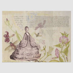 Marie Antoinette mit Bienen und Blume Seidenpapier