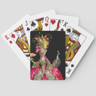 Marie Antoinette mit Cakes und Peacock Spielkarten