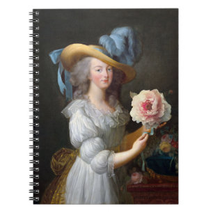 Marie Antoinette mit einer rosa Pfingstrose Notizblock