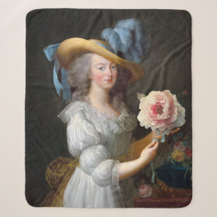 Marie Antoinette mit einer rosa Pfingstrose Sherpadecke