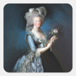 Marie Antoinette mit einer Rose Quadratischer Aufkleber