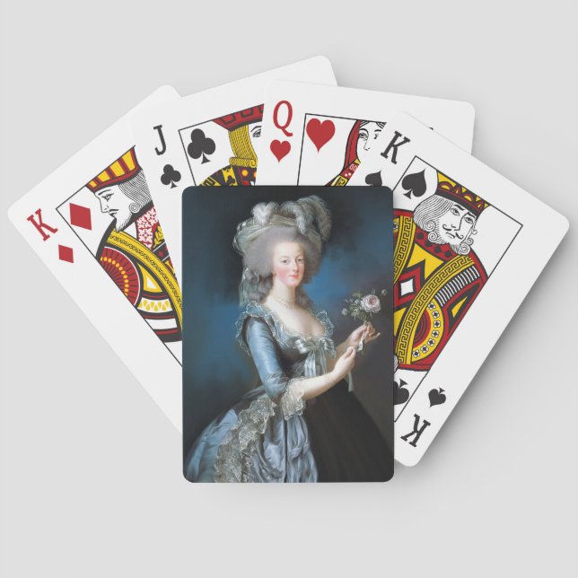 Marie Antoinette mit einer Rose Spielkarten (Rückseite)