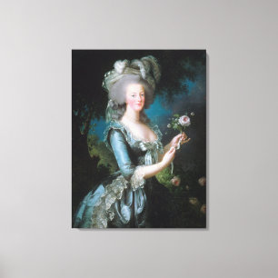 Marie Antoinette mit einer Rose von Elisabeth Le B Leinwanddruck