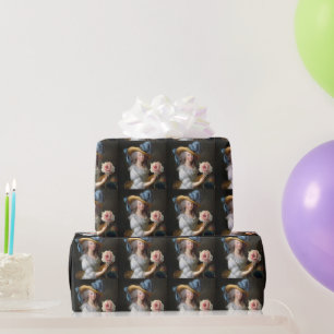 Marie Antoinette mit Pink Anemone Blume Geschenkpapier