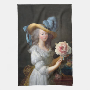 Marie Antoinette mit Pink Anemone Blume Geschirrtuch