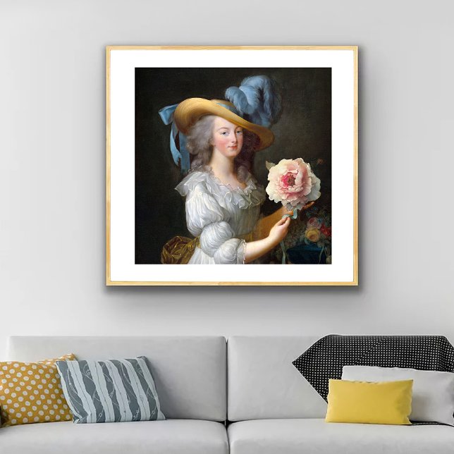 Marie Antoinette mit Pink Anemone Blume Poster (Von Creator hochgeladen)