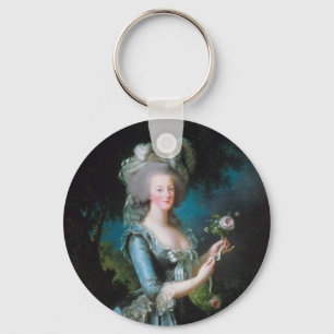 Marie-Antoinette mit Rose von Elisabeth Lebrun Schlüsselanhänger