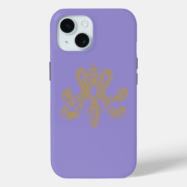 Marie Antoinette Monogram Lavender Case-Mate iPhone Hülle (Rückseite)