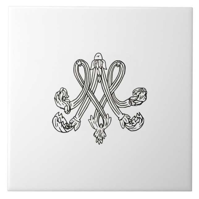 Marie Antoinette – Monogramm – Monogram initials Fliese (Vorderseite)