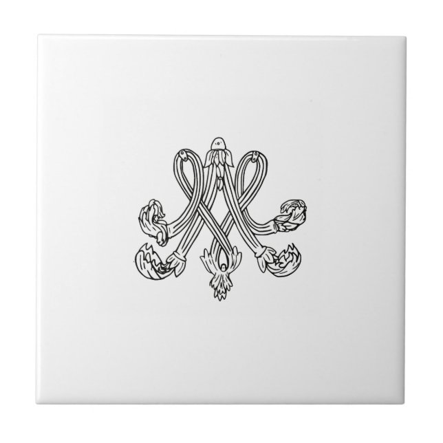 Marie Antoinette – Monogramm – Monogram initials Fliese (Vorderseite)