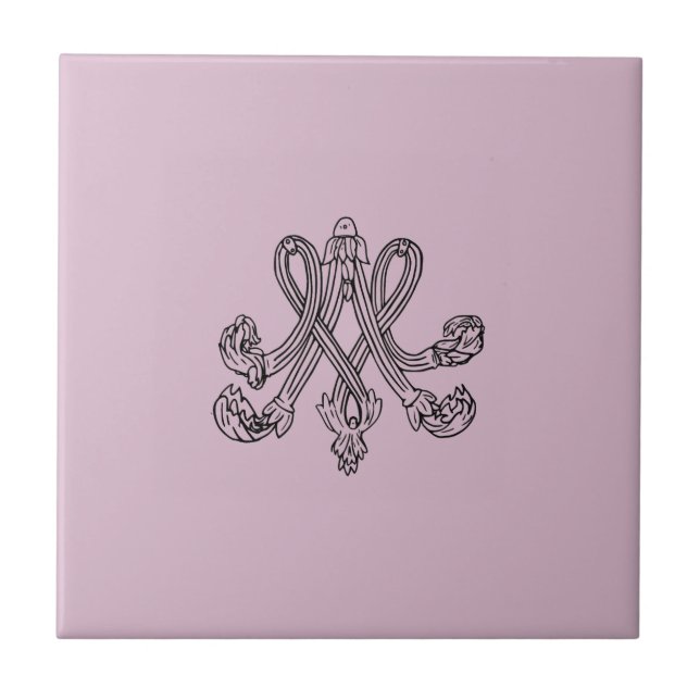 Marie Antoinette – Monogramm – Monogram initials Fliese (Vorderseite)