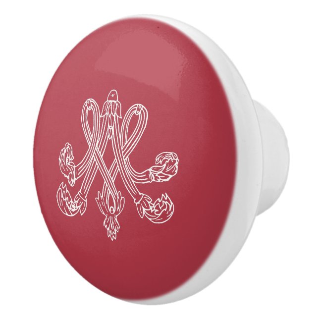 Marie Antoinette Monogramm Monogram initials pink Keramikknauf (Rechts)