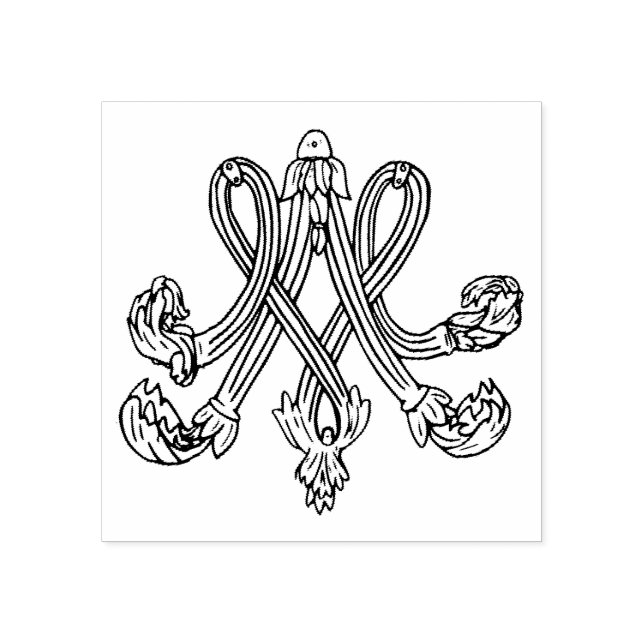 Marie Antoinette – Monogramm – Royal initials Gummistempel (Prägung)