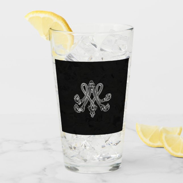 Marie Antoinette Monogramm Royal Monogram initial Glas (Vorderseite Ice)