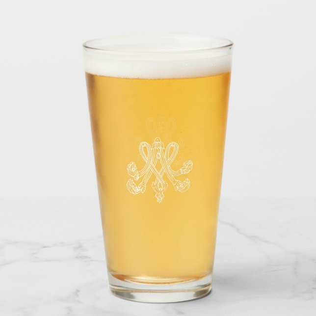 Marie Antoinette Monogramm Royal Monogram initial Glas (Vorne (Gefüllt))