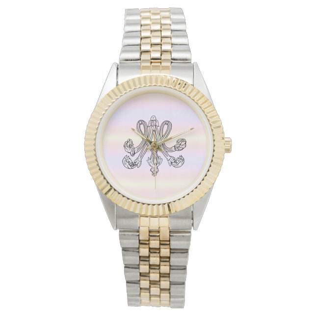 Marie Antoinette Monogramm - Royal Monogram pastel Armbanduhr (Vorderseite)