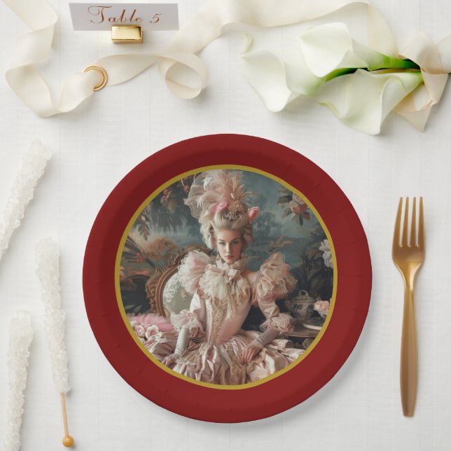 Marie Antoinette Paper Plate Pappteller (Hochzeit)