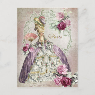 Marie Antoinette,Paris,lila Rosen,Postkarte Postkarte