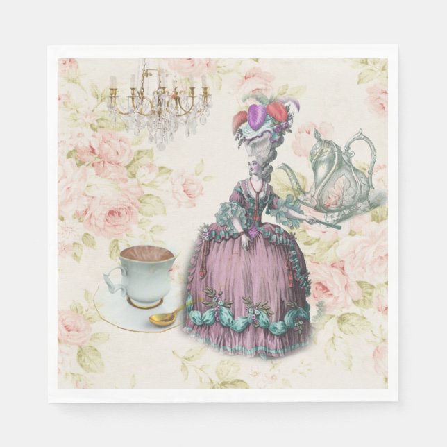 Marie Antoinette Paris Teezeremonie Party Serviette (Vorderseite)