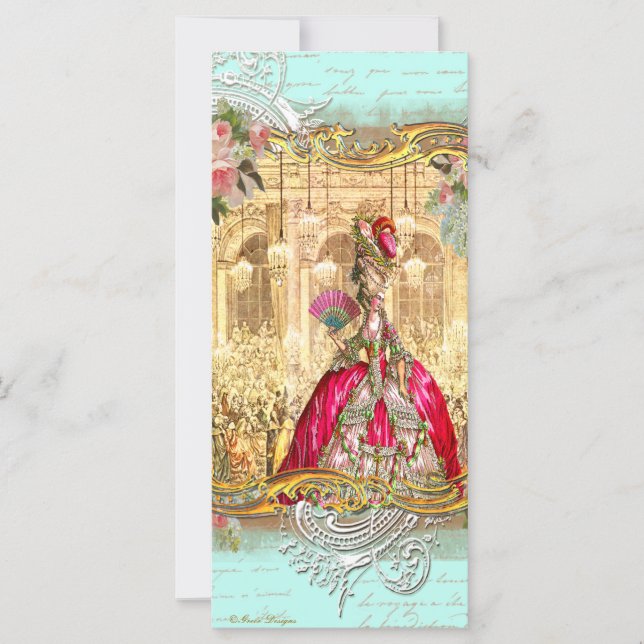 Marie Antoinette Party Versailles French Rack Card (Vorderseite)