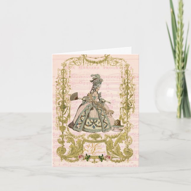 Marie Antoinette Peach Stationery Pour Cerves (Vorderseite)