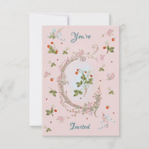 Marie Antoinette Petite Invitation Rose Fraise